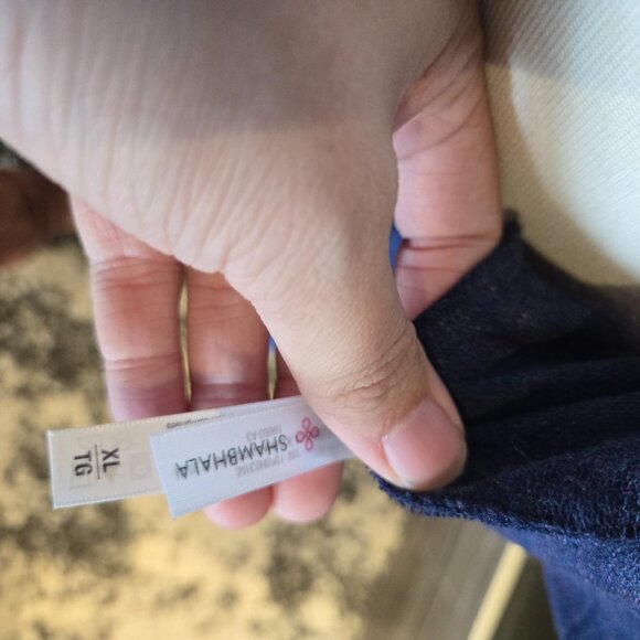 SHAMBHALA XL Blue/Purple Marled Cowl Neck Snap Wrap Jacket Tunic Activewear - Picture 5 of 5